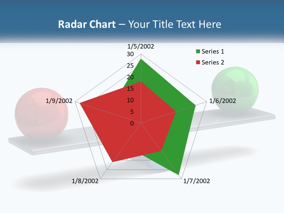 Two Balls On A Scale With A White Background PowerPoint Template