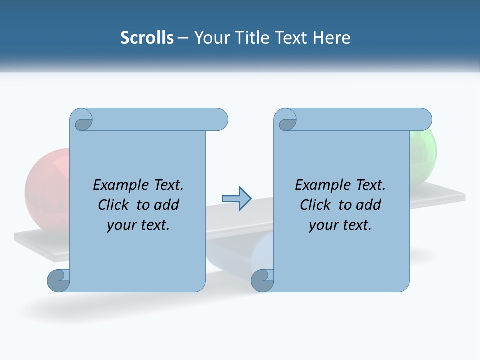 Two Balls On A Scale With A White Background PowerPoint Template