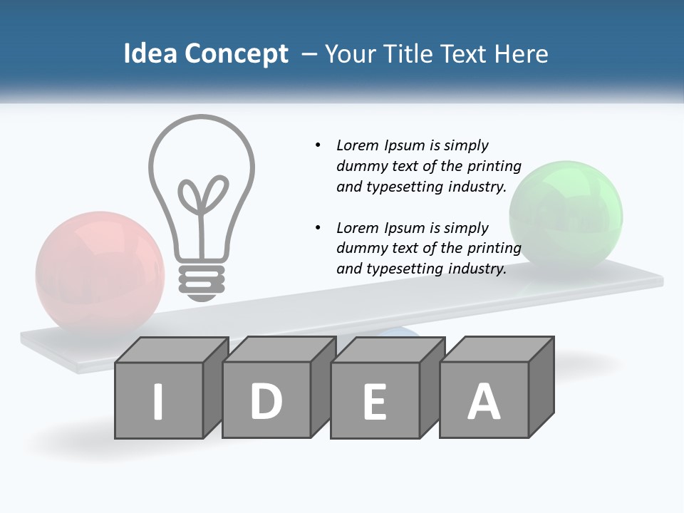 Two Balls On A Scale With A White Background PowerPoint Template