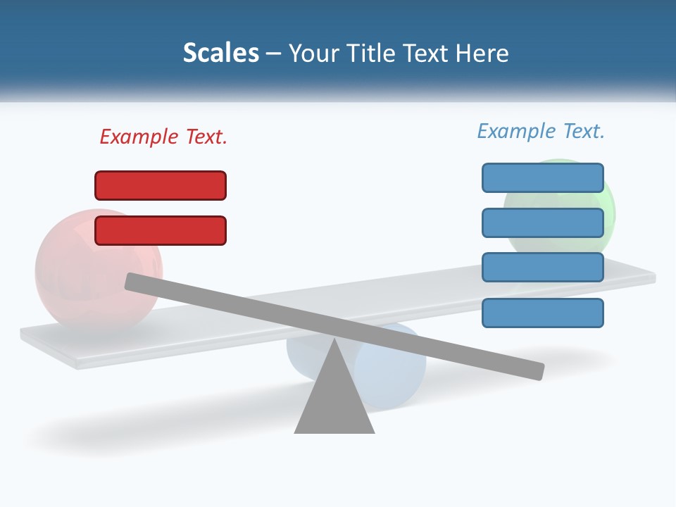 Two Balls On A Scale With A White Background PowerPoint Template