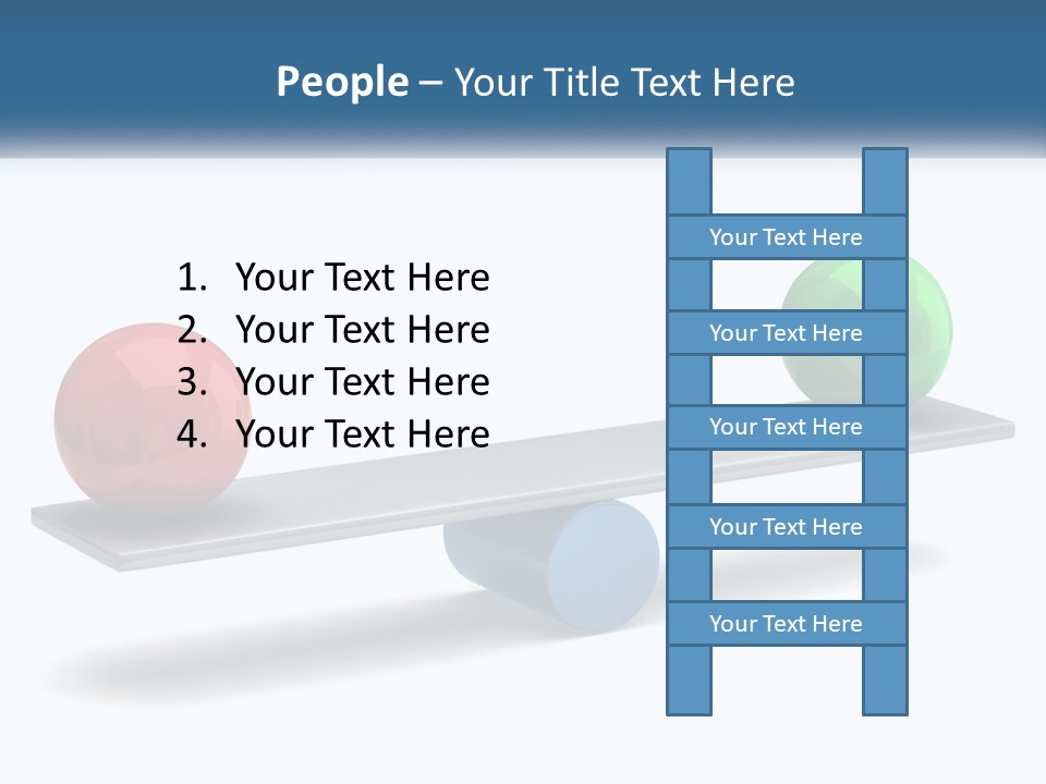 Two Balls On A Scale With A White Background PowerPoint Template