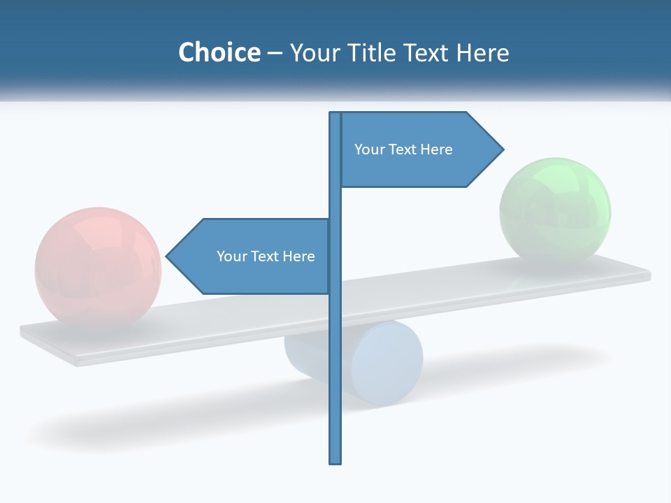 Two Balls On A Scale With A White Background PowerPoint Template