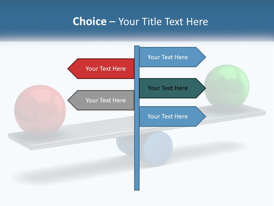 Two Balls On A Scale With A White Background PowerPoint Template