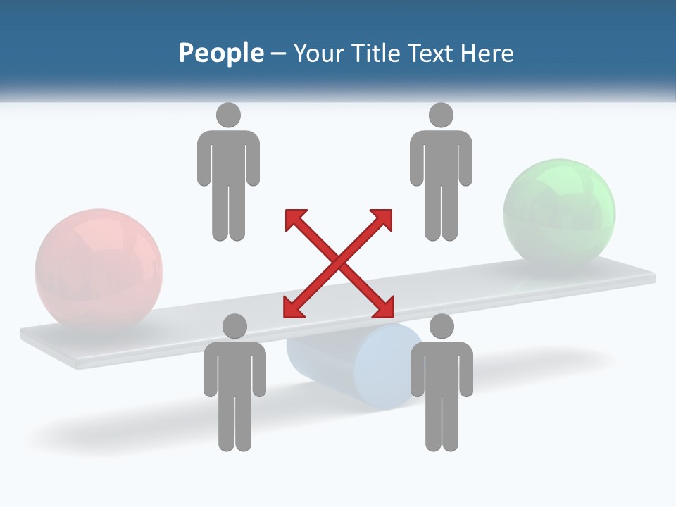 Two Balls On A Scale With A White Background PowerPoint Template