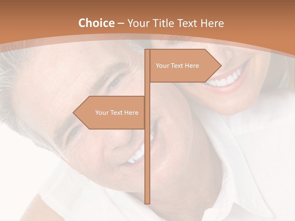 A Man And Woman Are Smiling For The Camera PowerPoint Template