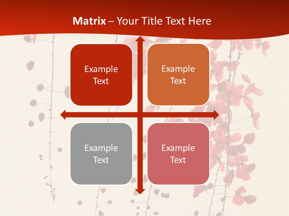 A Tree With Red Leaves On It Powerpoint Template PowerPoint Template