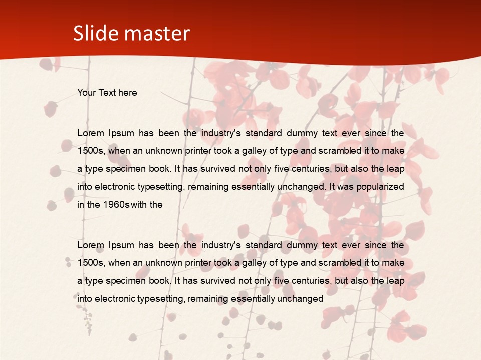 A Tree With Red Leaves On It Powerpoint Template PowerPoint Template