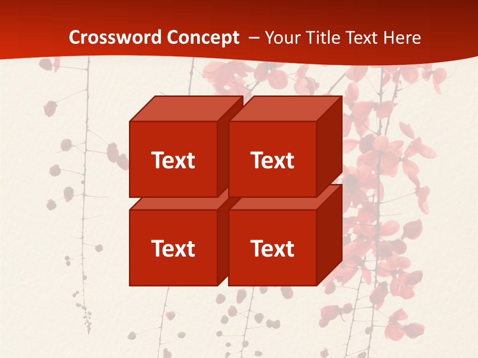 A Tree With Red Leaves On It Powerpoint Template PowerPoint Template