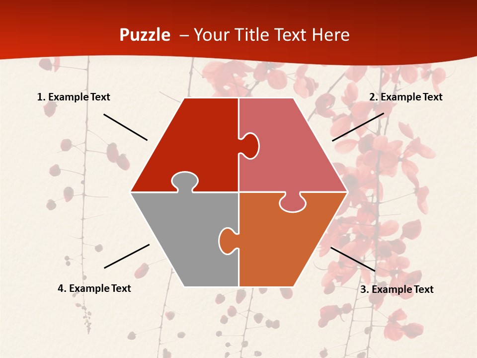 A Tree With Red Leaves On It Powerpoint Template PowerPoint Template