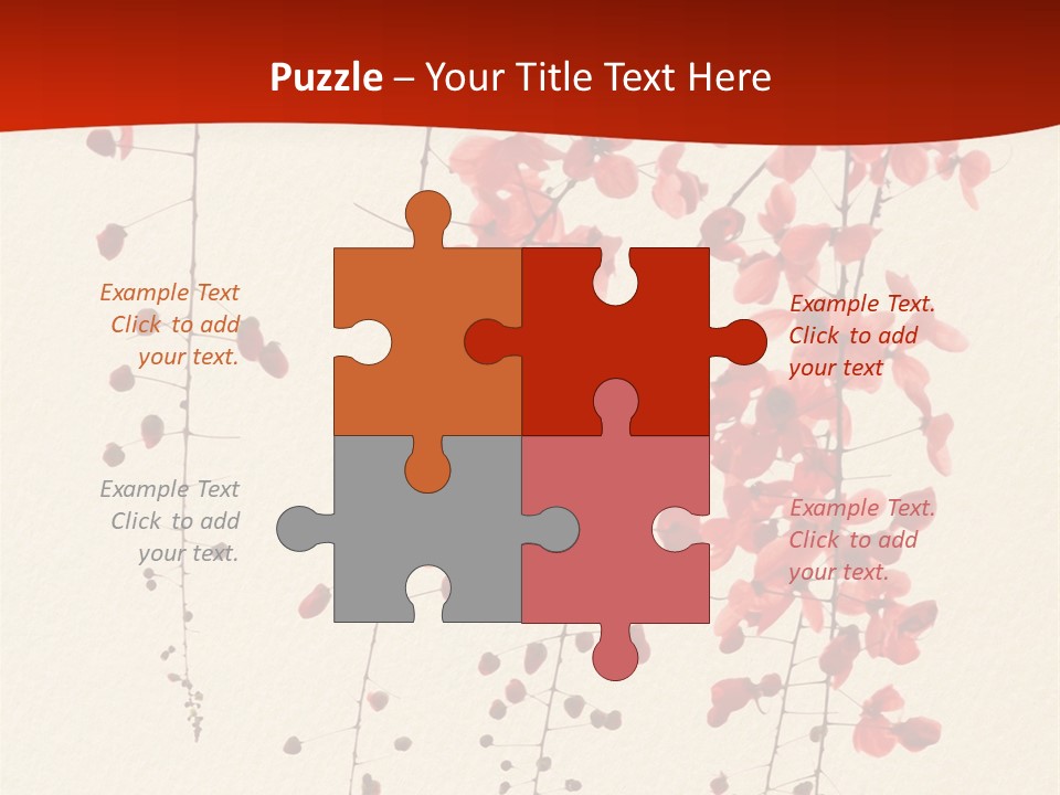 A Tree With Red Leaves On It Powerpoint Template PowerPoint Template