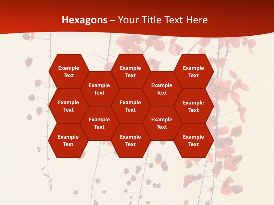 A Tree With Red Leaves On It Powerpoint Template PowerPoint Template