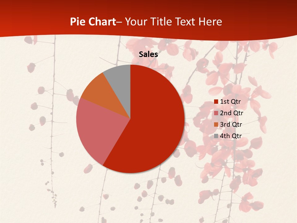 A Tree With Red Leaves On It Powerpoint Template PowerPoint Template