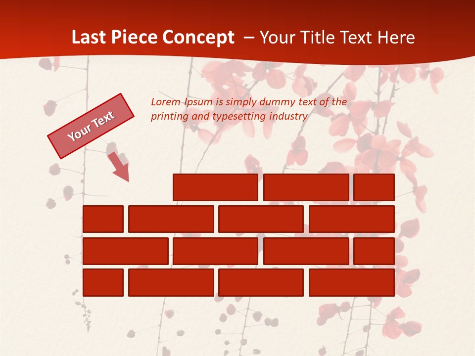 A Tree With Red Leaves On It Powerpoint Template PowerPoint Template