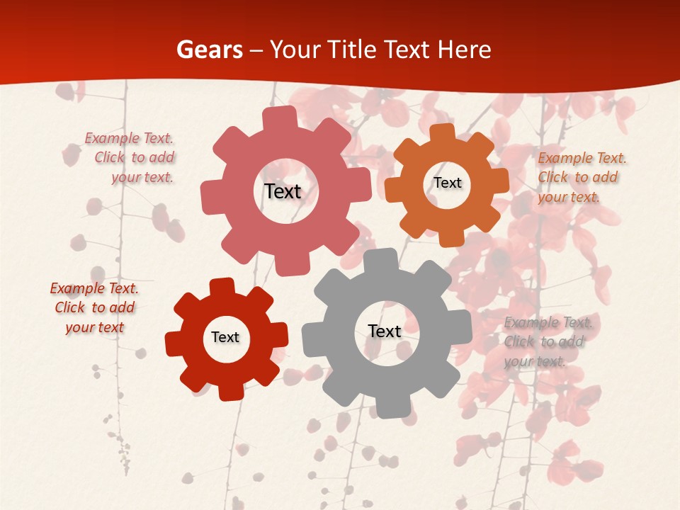 A Tree With Red Leaves On It Powerpoint Template PowerPoint Template