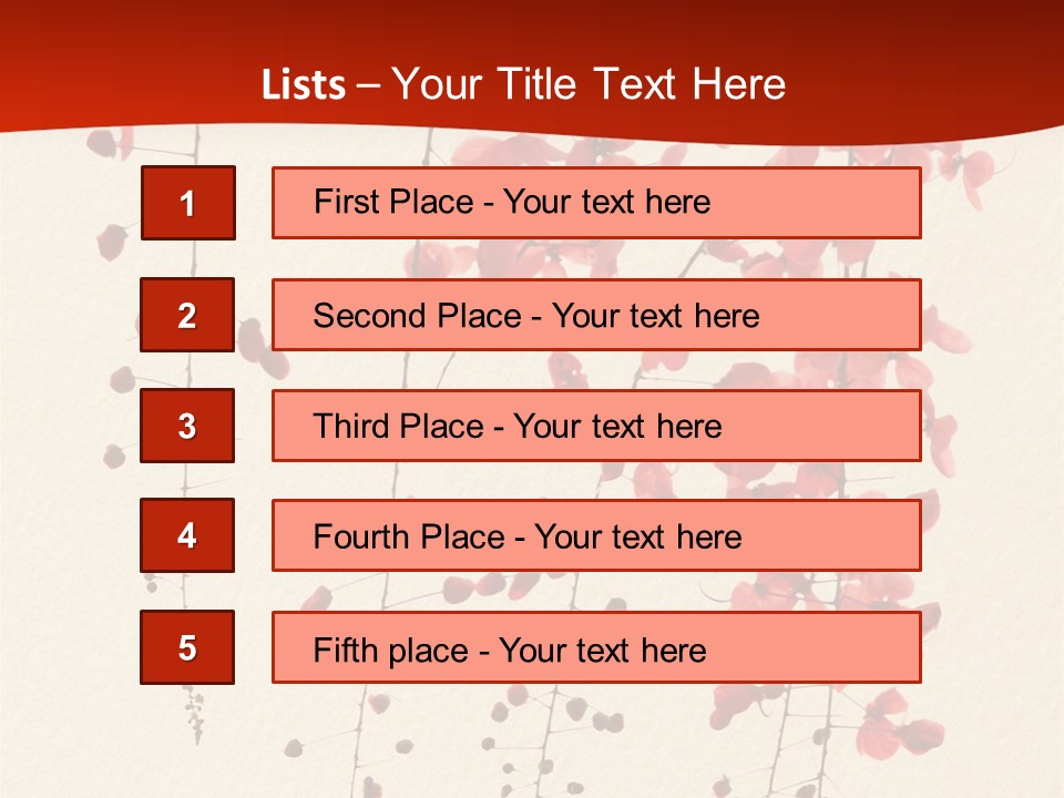 A Tree With Red Leaves On It Powerpoint Template PowerPoint Template