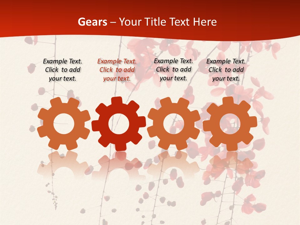 A Tree With Red Leaves On It Powerpoint Template PowerPoint Template