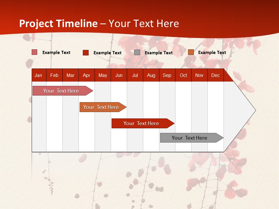 A Tree With Red Leaves On It Powerpoint Template PowerPoint Template