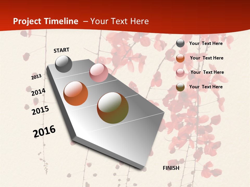A Tree With Red Leaves On It Powerpoint Template PowerPoint Template