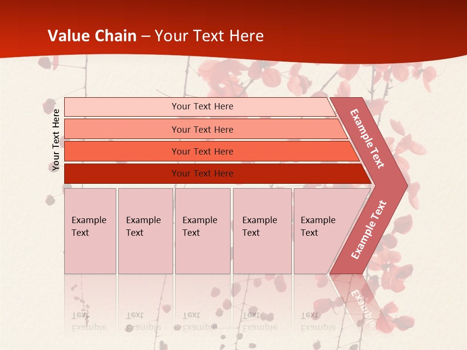A Tree With Red Leaves On It Powerpoint Template PowerPoint Template