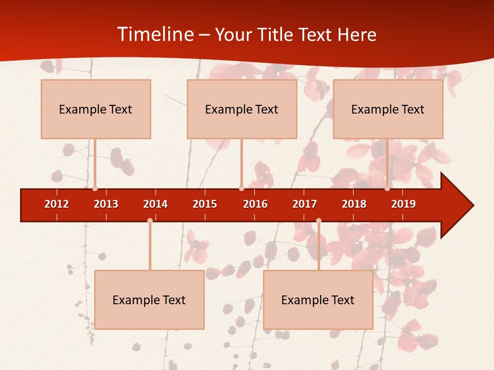 A Tree With Red Leaves On It Powerpoint Template PowerPoint Template