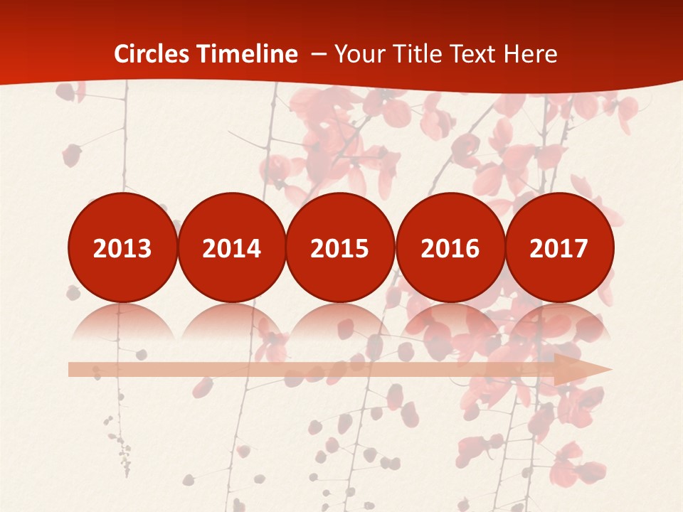 A Tree With Red Leaves On It Powerpoint Template PowerPoint Template