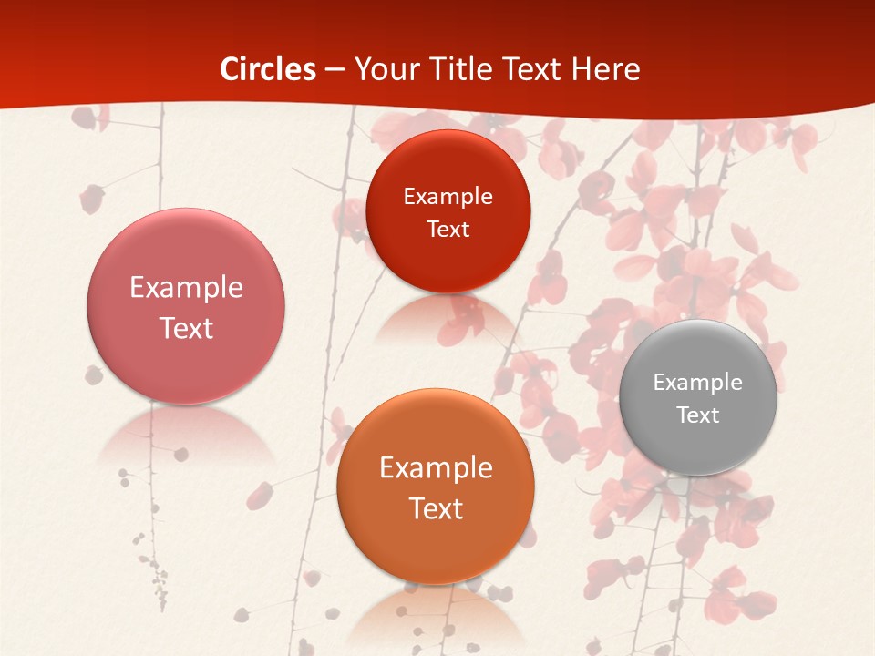 A Tree With Red Leaves On It Powerpoint Template PowerPoint Template