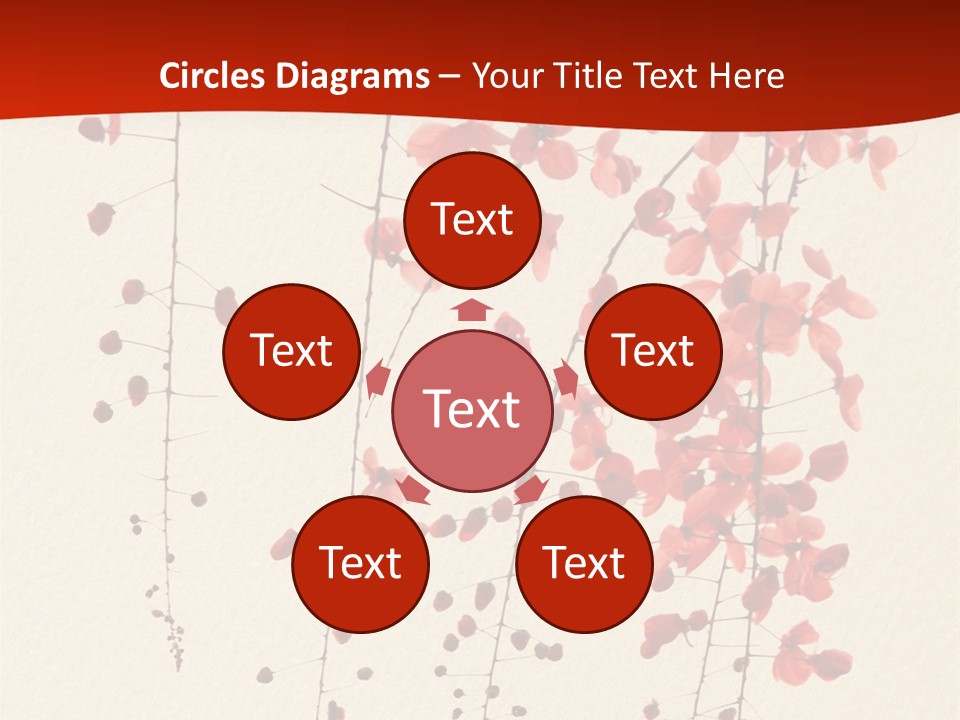 A Tree With Red Leaves On It Powerpoint Template PowerPoint Template