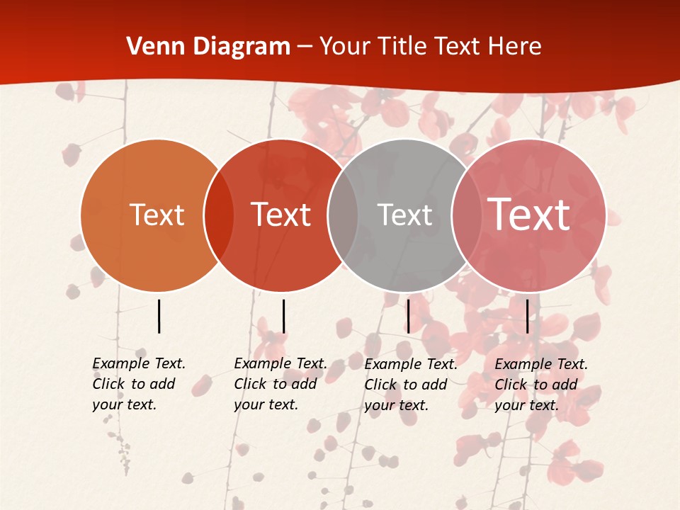 A Tree With Red Leaves On It Powerpoint Template PowerPoint Template