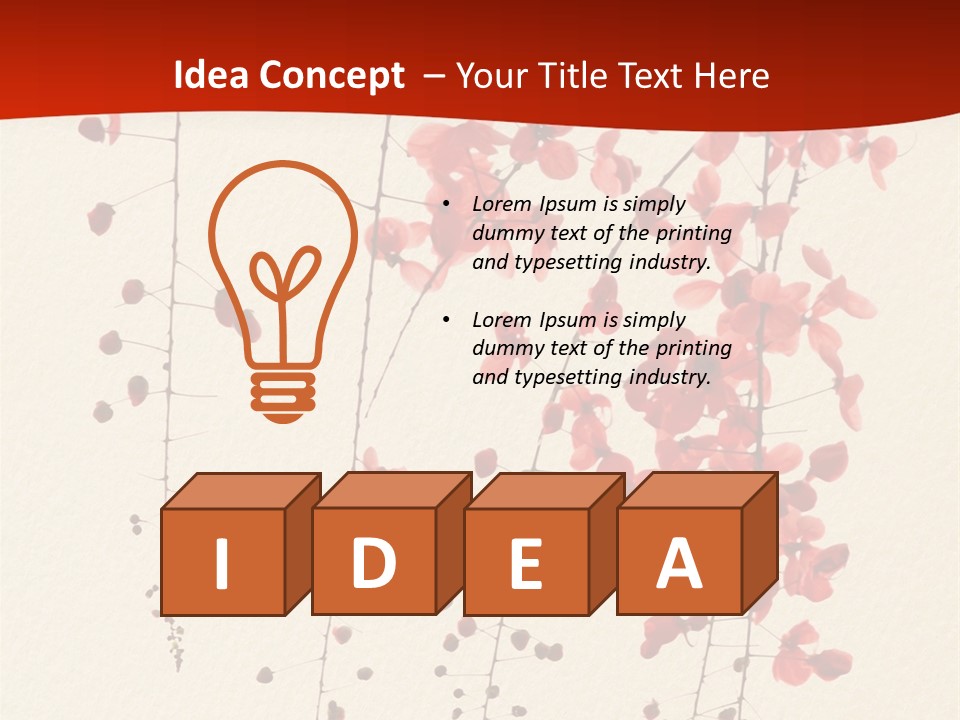 A Tree With Red Leaves On It Powerpoint Template PowerPoint Template