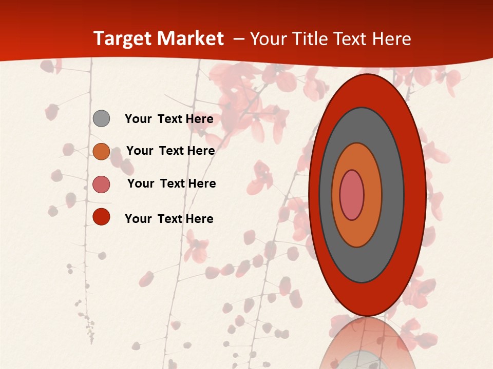 A Tree With Red Leaves On It Powerpoint Template PowerPoint Template