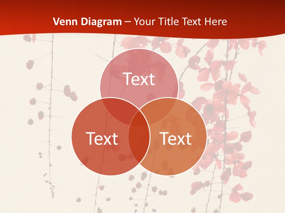 A Tree With Red Leaves On It Powerpoint Template PowerPoint Template