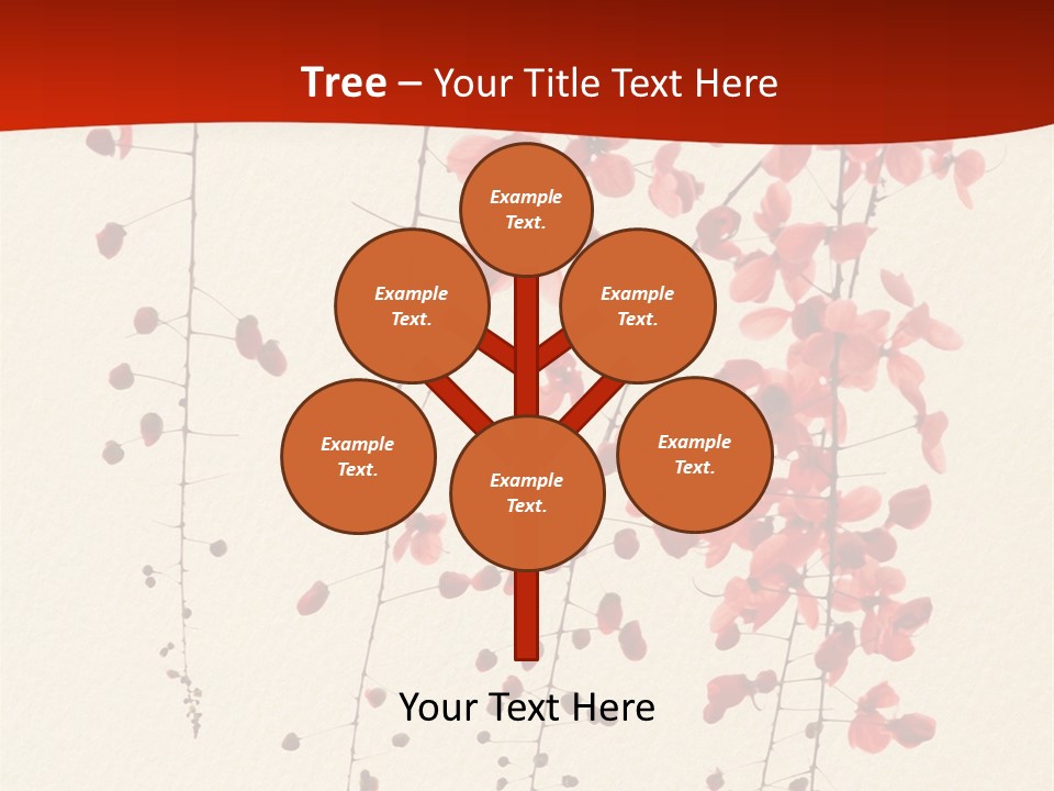 A Tree With Red Leaves On It Powerpoint Template PowerPoint Template