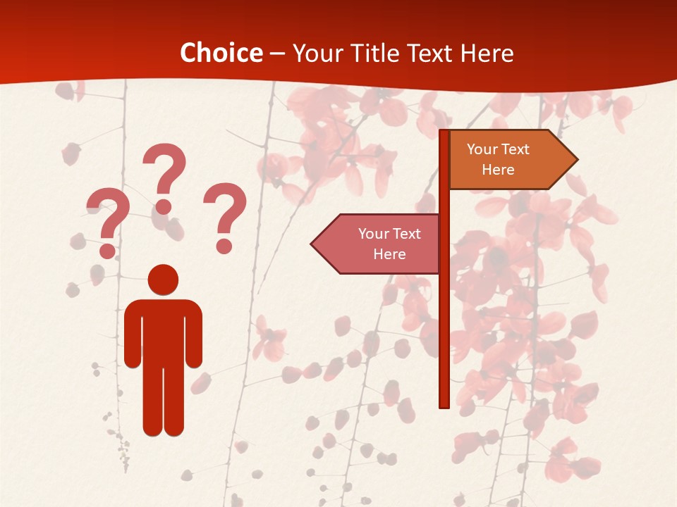 A Tree With Red Leaves On It Powerpoint Template PowerPoint Template
