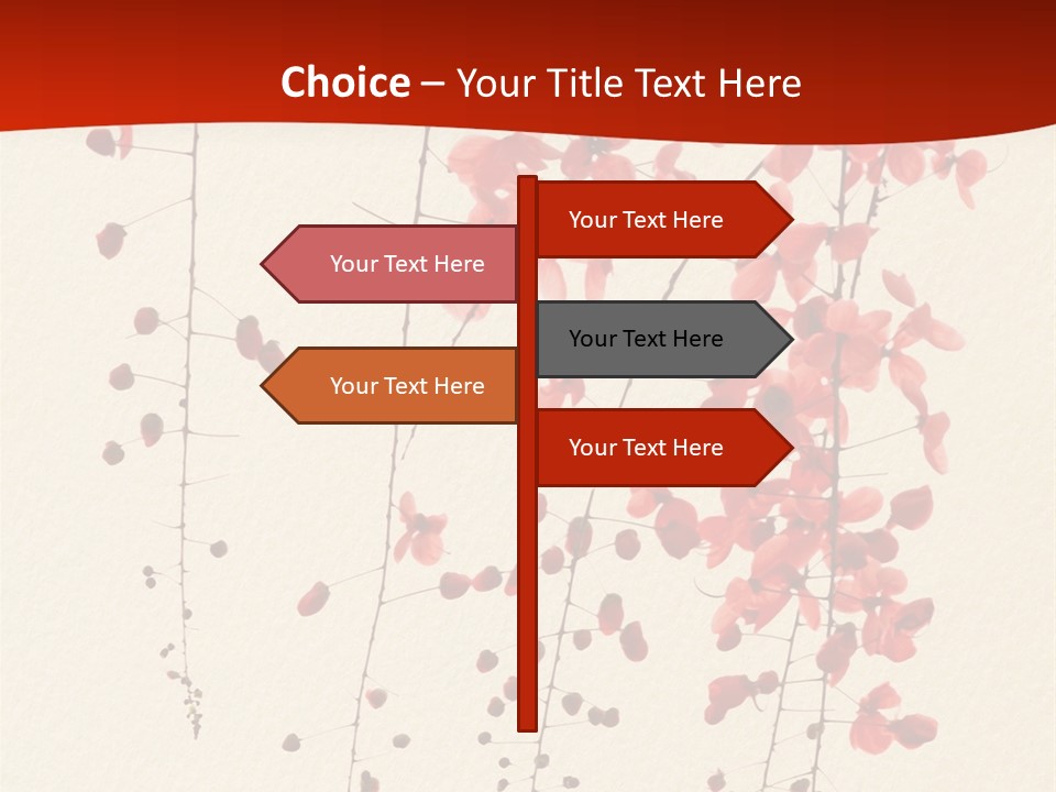 A Tree With Red Leaves On It Powerpoint Template PowerPoint Template