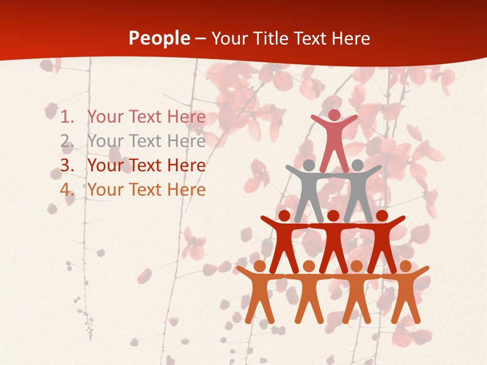 A Tree With Red Leaves On It Powerpoint Template PowerPoint Template