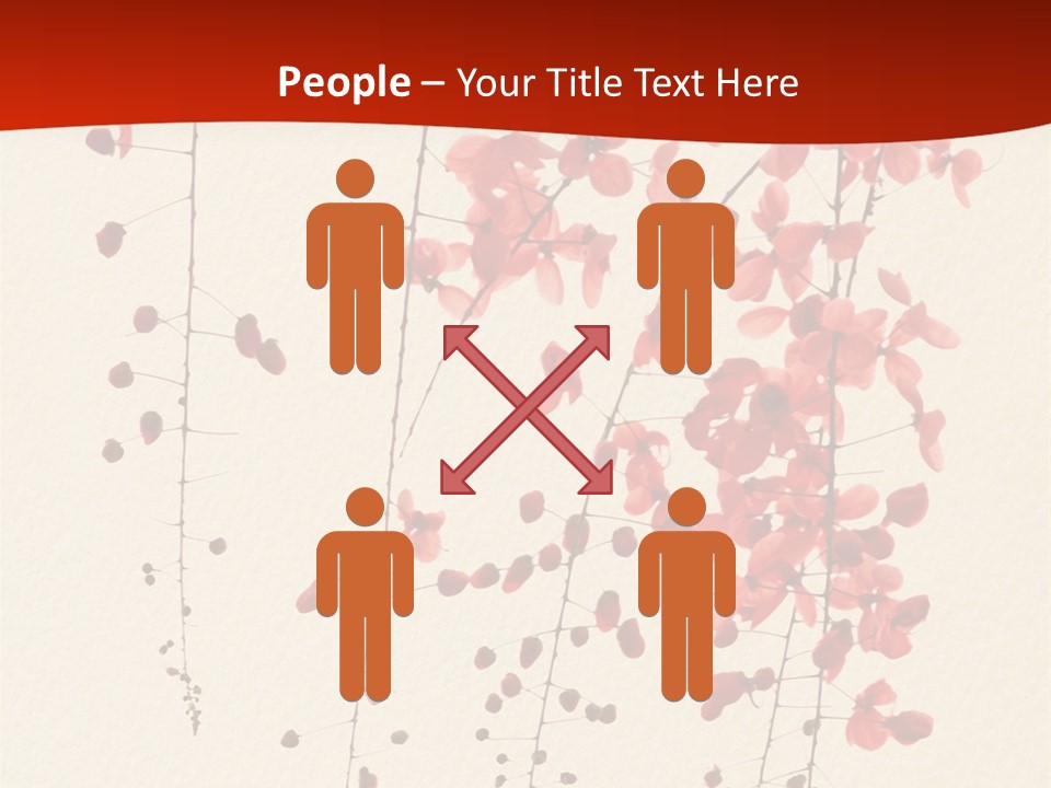 A Tree With Red Leaves On It Powerpoint Template PowerPoint Template