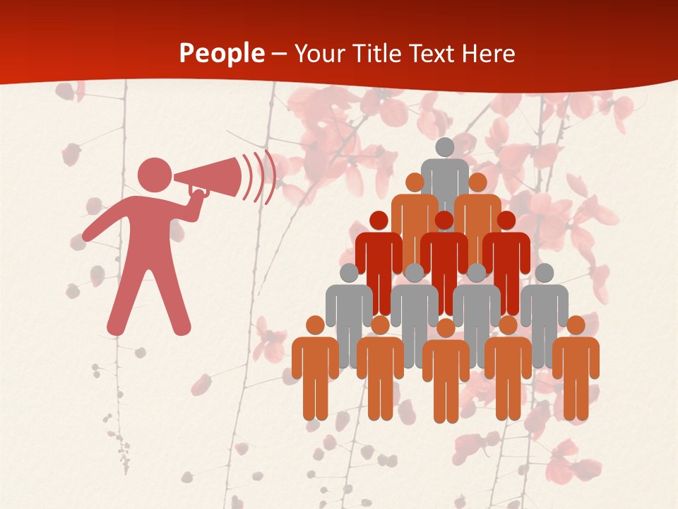 A Tree With Red Leaves On It Powerpoint Template PowerPoint Template