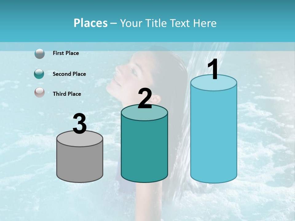 A Girl In A Blue Bathing Suit In A Pool Of Water PowerPoint Template