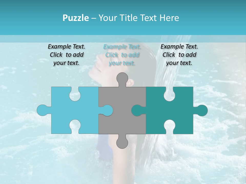 A Girl In A Blue Bathing Suit In A Pool Of Water PowerPoint Template