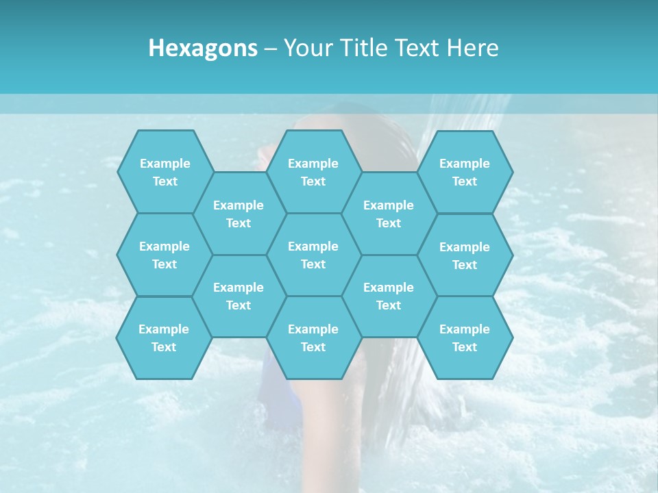 A Girl In A Blue Bathing Suit In A Pool Of Water PowerPoint Template