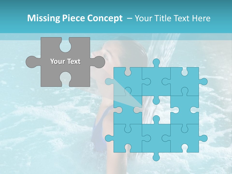 A Girl In A Blue Bathing Suit In A Pool Of Water PowerPoint Template