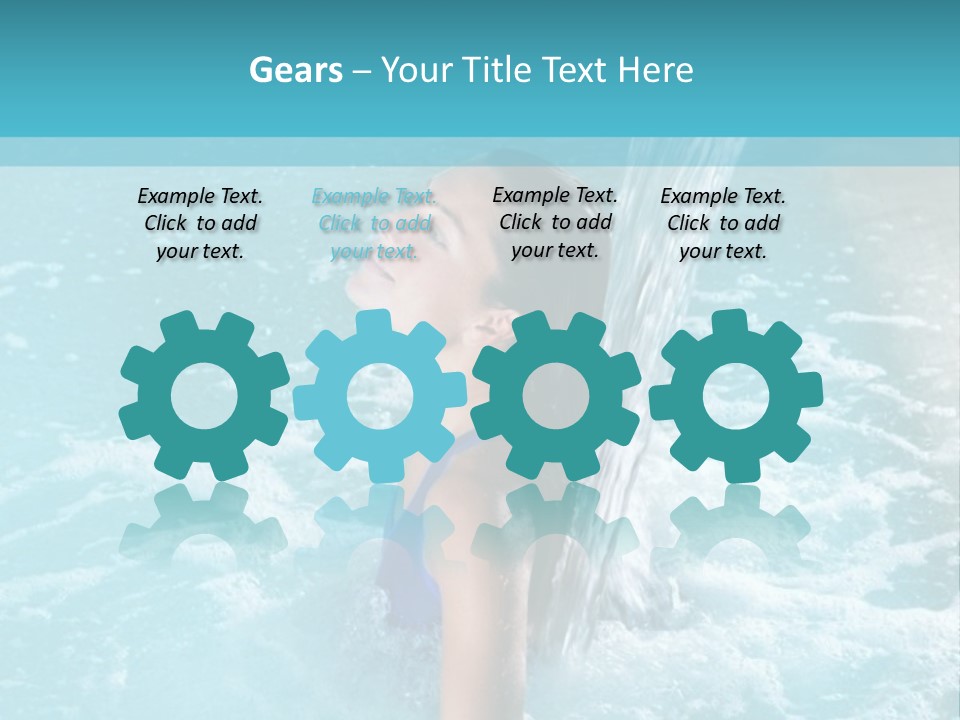 A Girl In A Blue Bathing Suit In A Pool Of Water PowerPoint Template