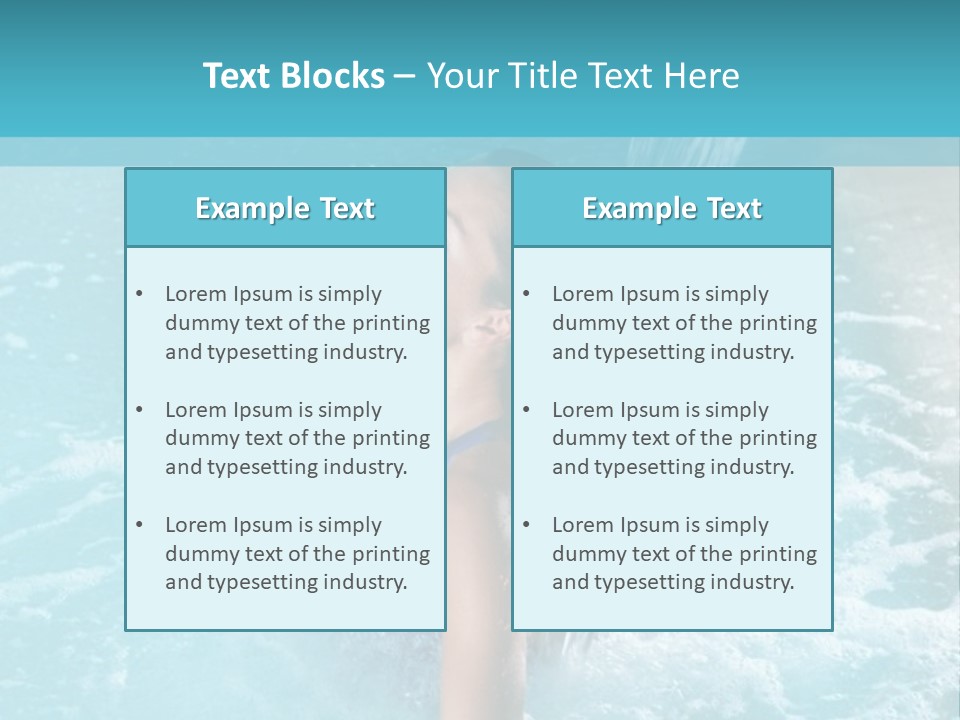 A Girl In A Blue Bathing Suit In A Pool Of Water PowerPoint Template