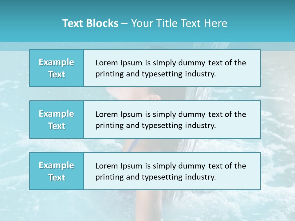 A Girl In A Blue Bathing Suit In A Pool Of Water PowerPoint Template