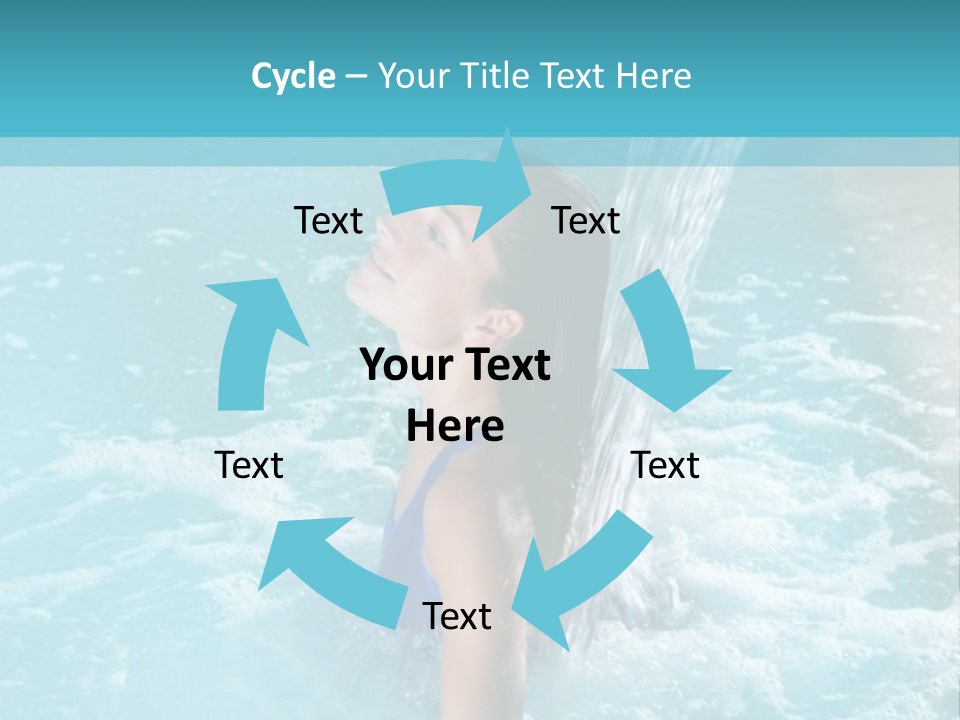 A Girl In A Blue Bathing Suit In A Pool Of Water PowerPoint Template