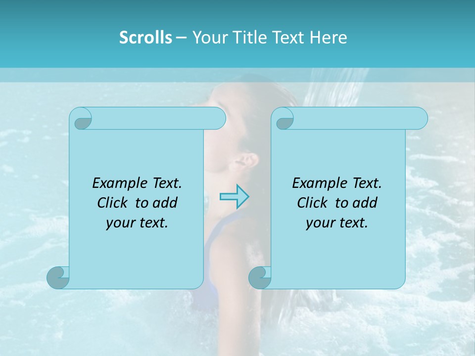 A Girl In A Blue Bathing Suit In A Pool Of Water PowerPoint Template