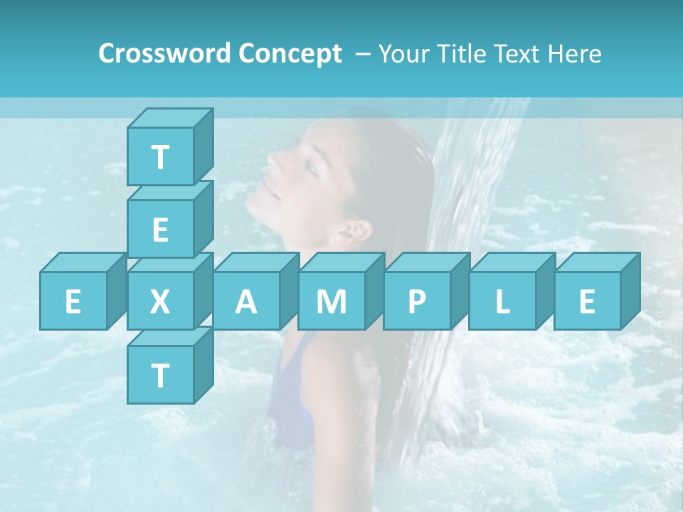 A Girl In A Blue Bathing Suit In A Pool Of Water PowerPoint Template