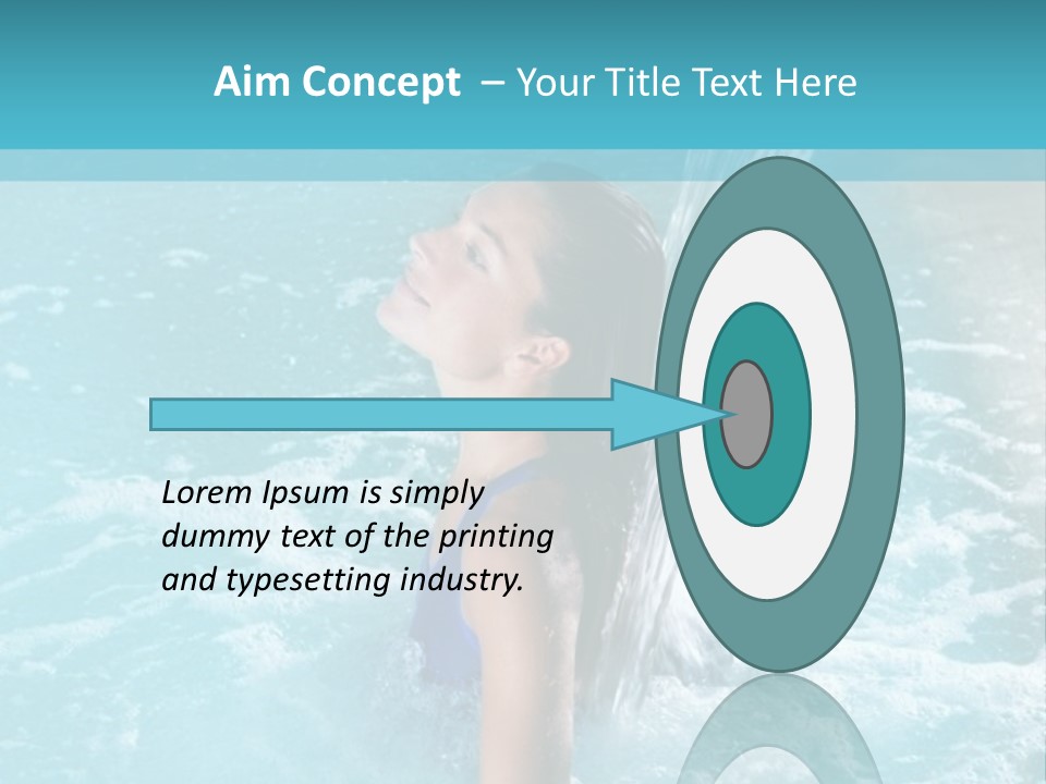 A Girl In A Blue Bathing Suit In A Pool Of Water PowerPoint Template