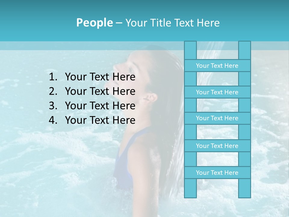 A Girl In A Blue Bathing Suit In A Pool Of Water PowerPoint Template