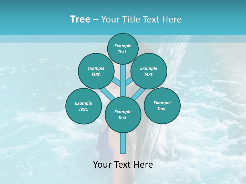 A Girl In A Blue Bathing Suit In A Pool Of Water PowerPoint Template